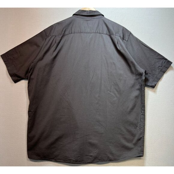 Wrangler Men’s Button Up Shirt Comfort Flex Size 2XT Gray Short Sleeve Pockets - Picture 2 of 11